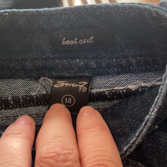 Seven Dark blue “boot” cut jeans, like new condition, funky pockets - Picture 2 of 4